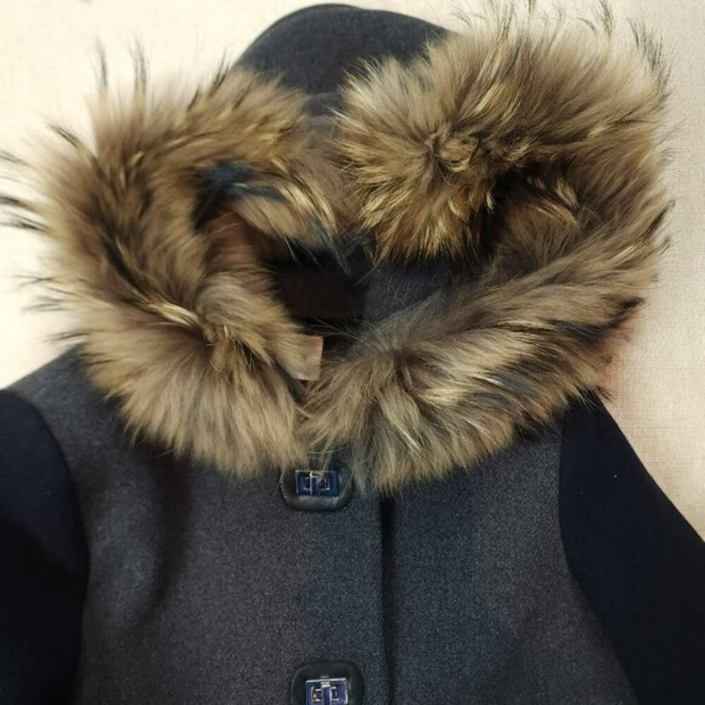 Sandro Winter Coat Fur Brim Hood (EU 36) - Picture 6 of 11